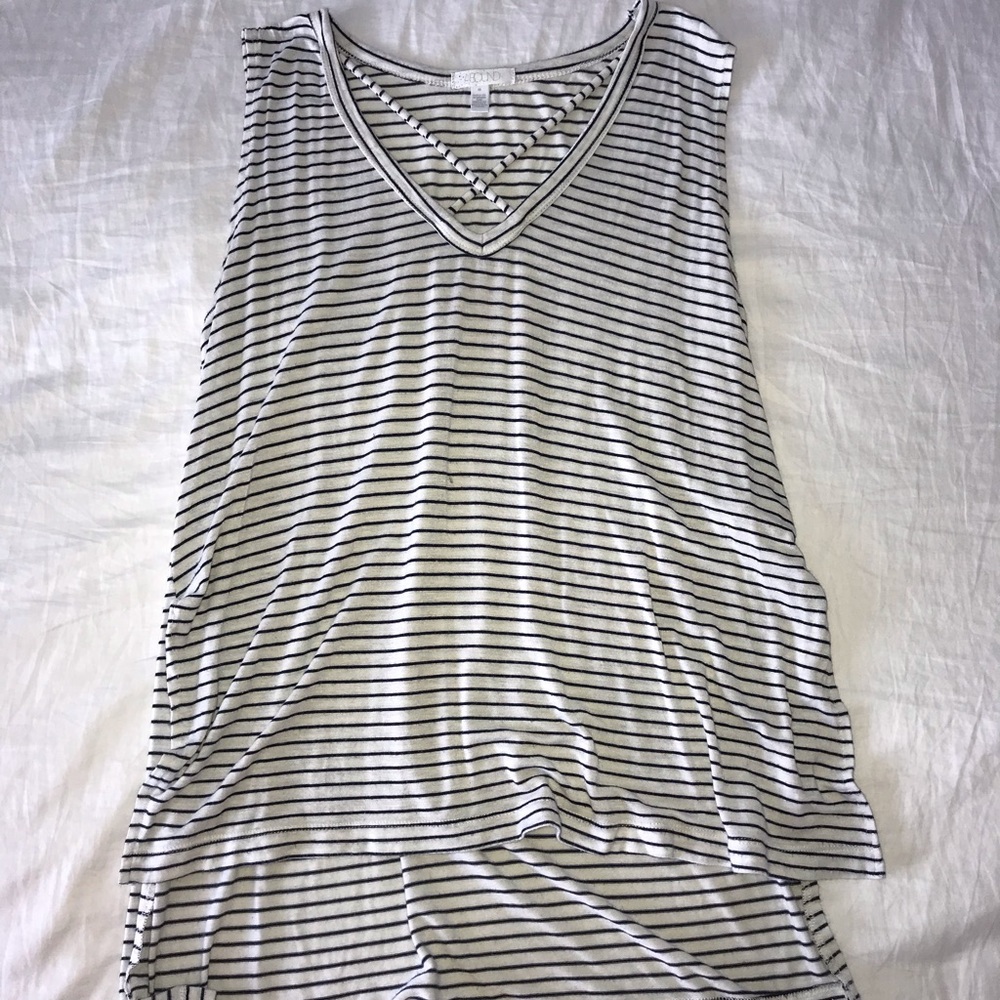 Cris cross striped tank top